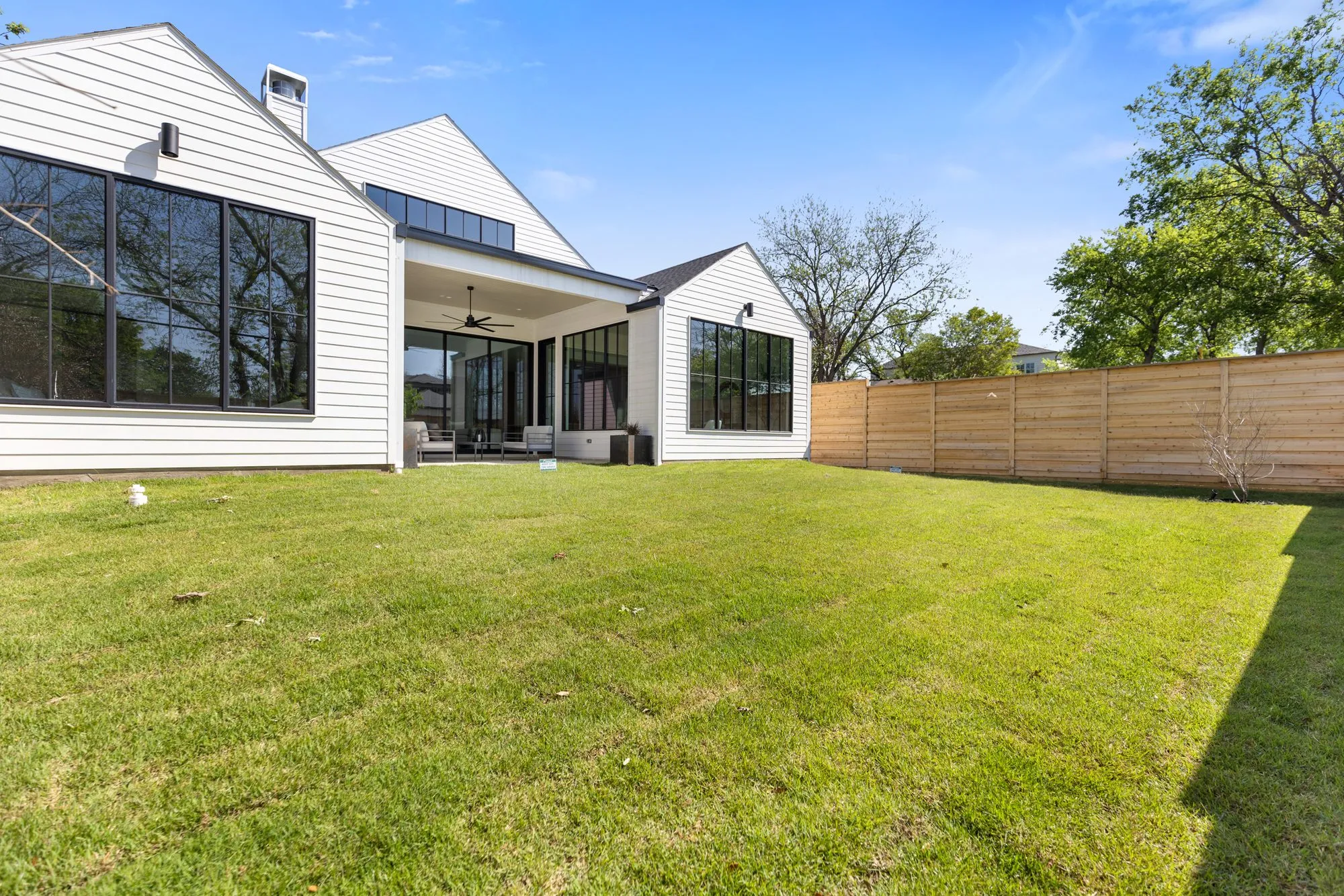 3880 Durango: back of the house across the lawn