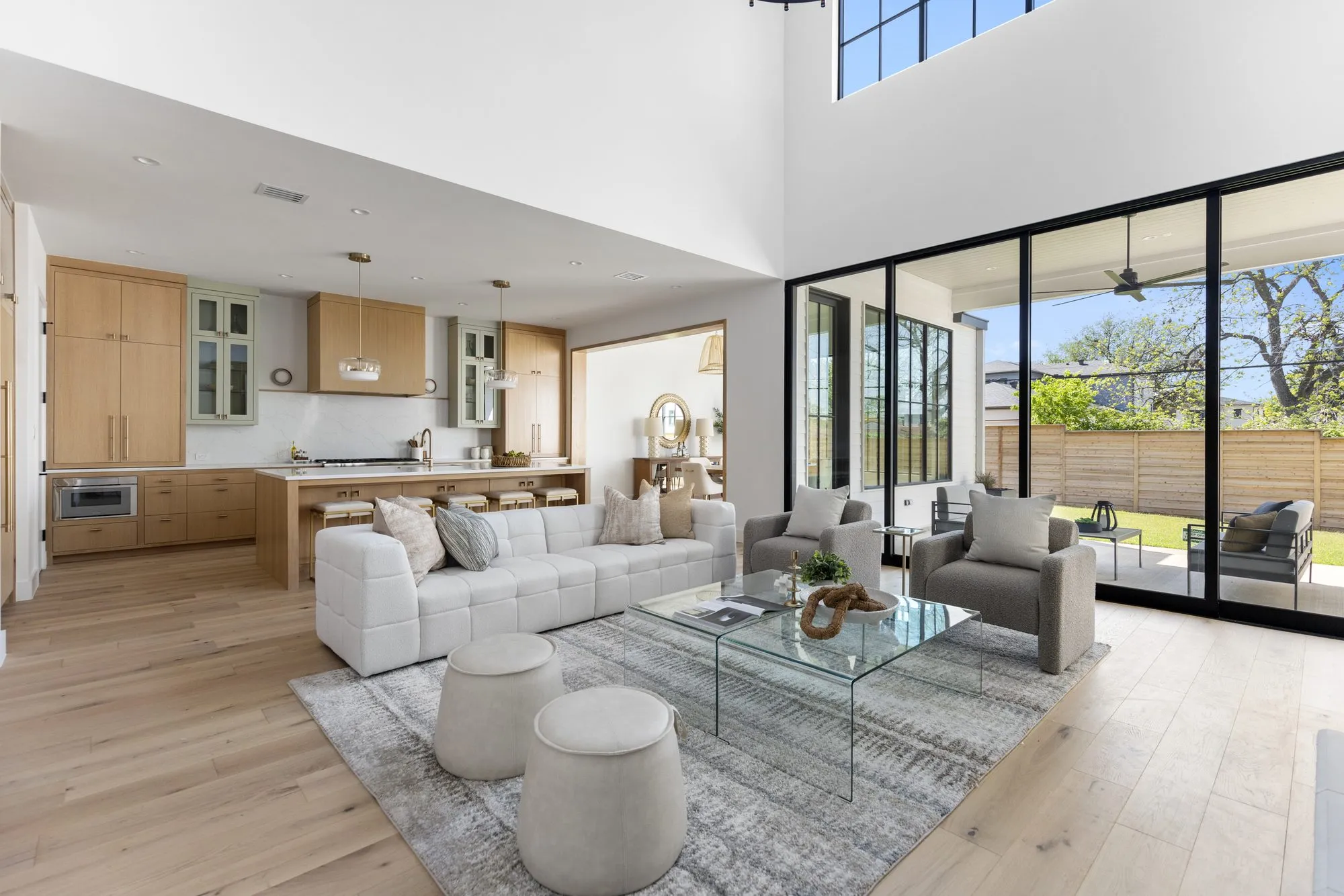 3880 Durango: living room with glass doors to the patio
