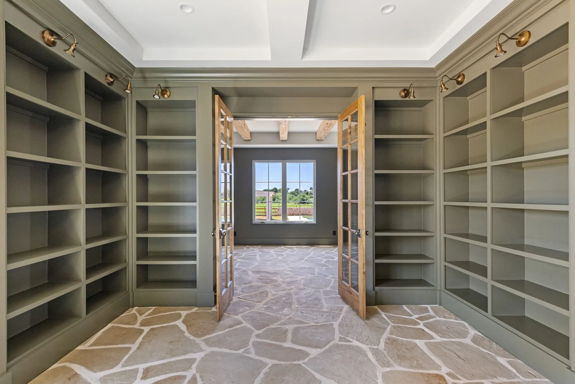 721 Eagles Landing: library lined with built-in shelves