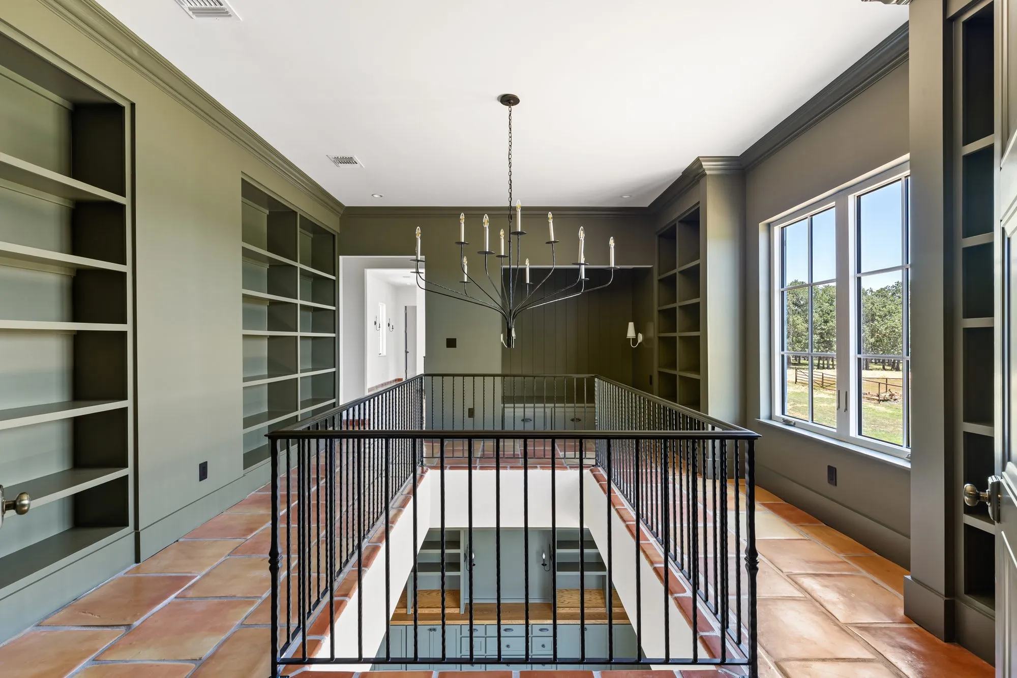 721 Eagles Landing: upstairs landing with built-in shelves
