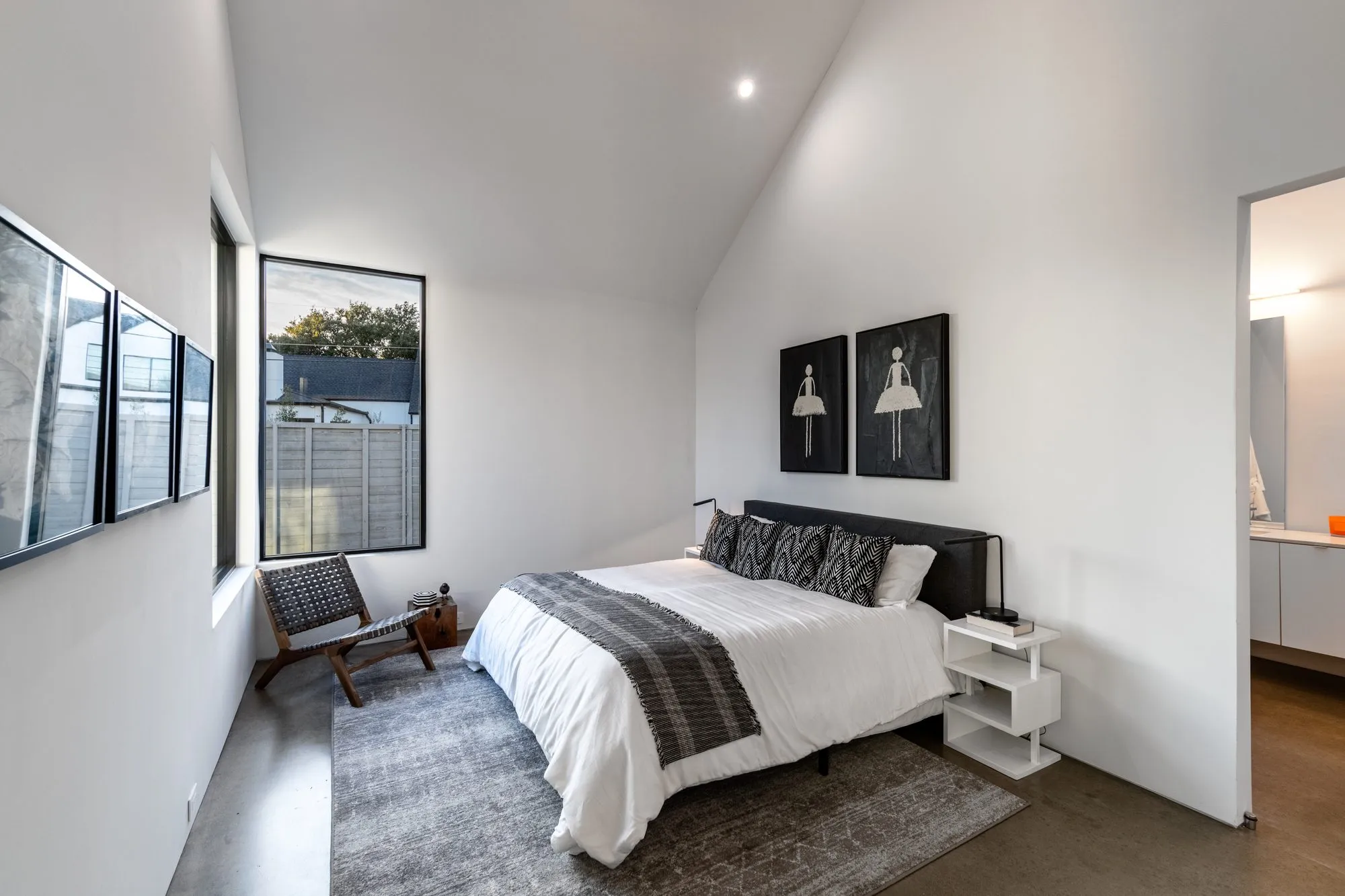 3805 Eaton Drive: bedroom with a vaulted ceiling